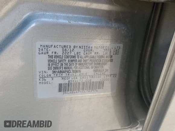 ✅ 2012 Nissan Sentra S • VIN: 3N1AB6AP4CL783976 • Лот: 80339385. Опубликован ранее на Copart с пробегом 147 819 миль. Бесплатный доступ к архиву аукционных продаж из США и подробный отчёт об истории автомобиля на DreamBid. Изображение 12.