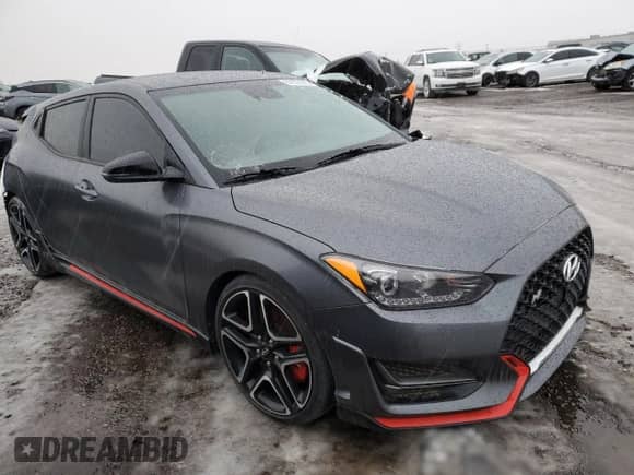 2021 Hyundai Veloster with VIN KMHT36AHXMU010881, listed as a Copart auction lot 87908305 with 25,683 mi miles and Salvage title. Bid and sale history available at DreamBid. Image 4.