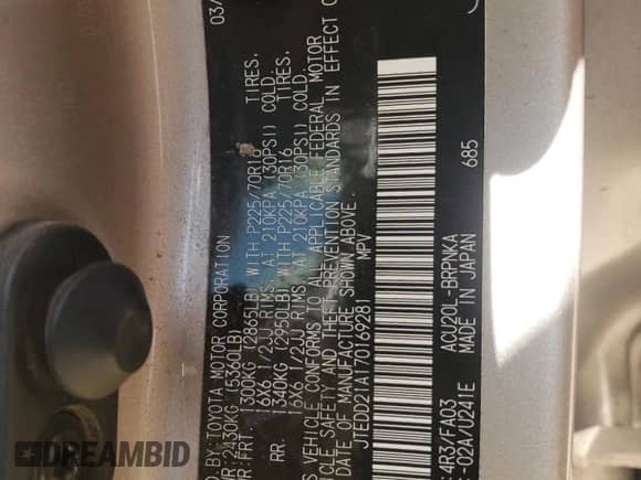 2007 Toyota Highlander w/3rd Row с VIN JTEDD21A170169281, выставлен на аукционе Copart как лот 54453375 с пробегом 198 354 миль миль и Чистый • Clean title. История ставок и продаж доступна на DreamBid. Изображение 13.