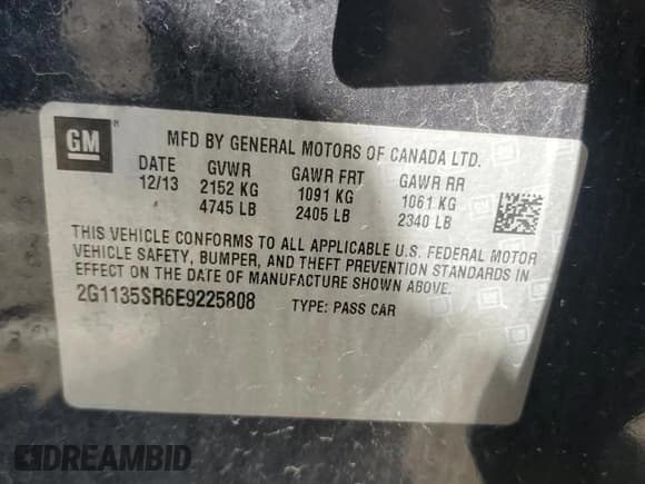 ✅ 2014 Chevrolet Impala LT Eco • VIN: 2G1135SR6E9225808 • Лот: 53516325. Опубликован ранее на Copart с пробегом 153 406 миль. Бесплатный доступ к архиву аукционных продаж из США и подробный отчёт об истории автомобиля на DreamBid. Изображение 12.