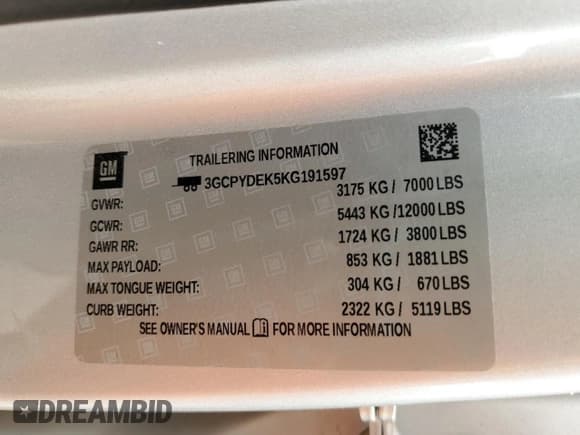 ✅ 2019 Chevrolet Silverado 1500 LT • VIN: 3GCPYDEK5KG191597 • Lot: 62131945. Wystawiony na Copart z przebiegiem 100 787 mil. Bezpłatny archiwum sprzedaży aukcyjnych z USA i szczegółowy raport historii pojazdu na DreamBid. Zdjęcie 12.