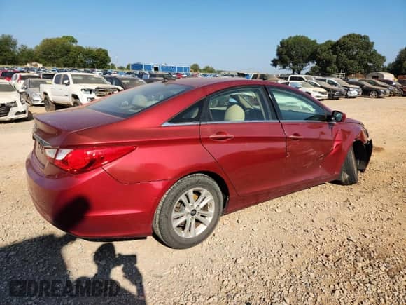 2013 Hyundai Sonata GLS with VIN 5NPEB4AC3DH619393, listed as a Copart auction lot 80090475 with 187,446 mi miles and Salvage title. Bid and sale history available at DreamBid. Image 3.