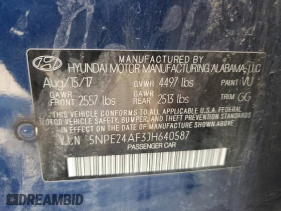 2018 Hyundai Sonata SE with VIN 5NPE24AF3JH640587, listed as a Copart auction lot 89699275 with 105,996 mi miles and Salvage title. Bid and sale history available at DreamBid. Image 13.