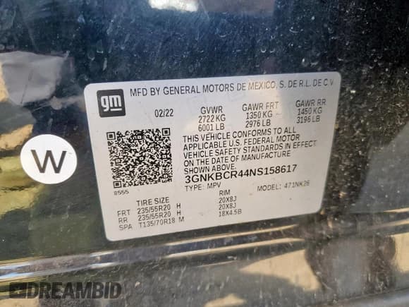 ✅ 2022 Chevrolet Blazer LT • VIN: 3GNKBCR44NS158617 • Lot: 80882765. Listed on Copart with 112,156 mi. Free auction sales archive from the USA and detailed vehicle history report at DreamBid. Image 14.