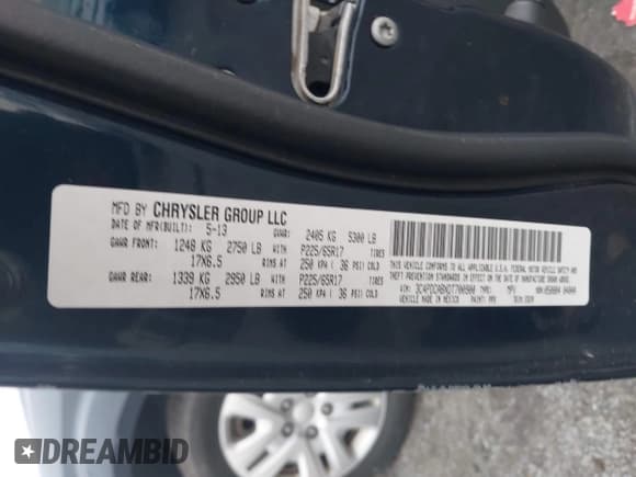 ✅ 2013 Dodge Journey Canada Value • VIN: 3C4PDCABXDT700900 • Лот: 43827798. Опубликован ранее на IAAI с пробегом 162 247 миль. Бесплатный доступ к архиву аукционных продаж из США и подробный отчёт об истории автомобиля на DreamBid. Изображение 9.