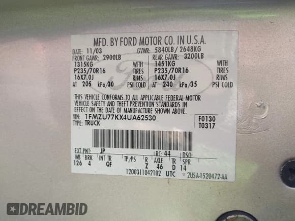 ✅ 2004 Ford Explorer Sport Trac XLS • VIN: 1FMZU77KX4UA62530 • Лот: 43851427. Опубликован ранее на IAAI с пробегом 122 108 миль. Бесплатный доступ к архиву аукционных продаж из США и подробный отчёт об истории автомобиля на DreamBid. Изображение 9.