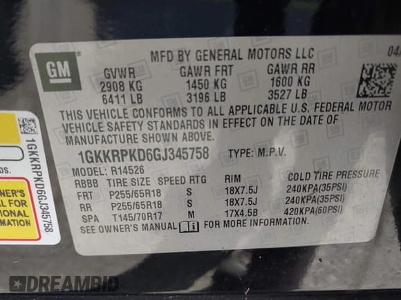 ✅ 2016 GMC Acadia SLE • VIN: 1GKKRPKD6GJ345758 • Lot: 43849395. Wystawiony na IAAI z przebiegiem 164 426 mil. Bezpłatny archiwum sprzedaży aukcyjnych z USA i szczegółowy raport historii pojazdu na DreamBid. Zdjęcie 9.