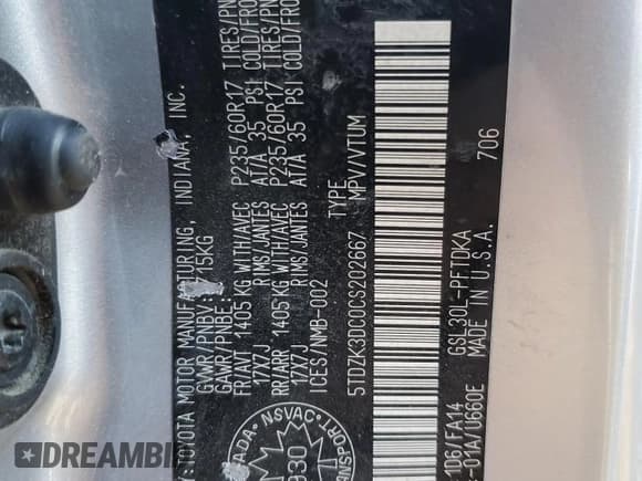 ✅ 2012 Toyota Sienna • VIN: 5TDZK3DC0CS202667 • Lot: 80489835. Wystawiony na Copart z przebiegiem 192 309 mil. Bezpłatny archiwum sprzedaży aukcyjnych z USA i szczegółowy raport historii pojazdu na DreamBid. Zdjęcie 13.