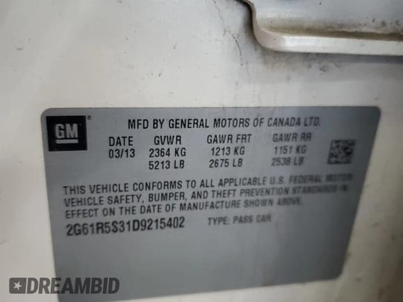 ✅ 2013 Cadillac XTS Luxury • VIN: 2G61R5S31D9215402 • Lot: 91679205. Wystawiony na Copart z przebiegiem 179 448 mil. Bezpłatny archiwum sprzedaży aukcyjnych z USA i szczegółowy raport historii pojazdu na DreamBid. Zdjęcie 13.