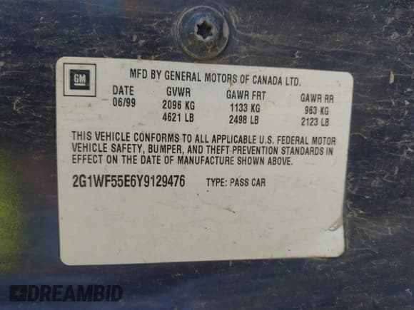✅ 2000 Chevrolet Impala • VIN: 2G1WF55E6Y9129476 • Lot: 42546460. Wystawiony na IAAI z przebiegiem 202 943 mil. Bezpłatny archiwum sprzedaży aukcyjnych z USA i szczegółowy raport historii pojazdu na DreamBid. Zdjęcie 9.