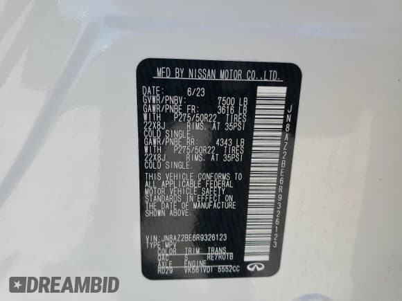 ✅ 2024 Infiniti QX80 Sensory • VIN: JN8AZ2BE6R9326123 • Лот: 51931845. Опубликован ранее на Copart с пробегом 14 690 миль. Бесплатный доступ к архиву аукционных продаж из США и подробный отчёт об истории автомобиля на DreamBid. Изображение 13.