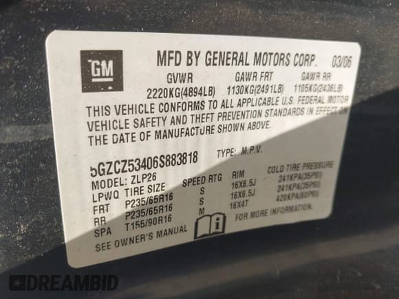 ✅ 2006 Saturn VUE • VIN: 5GZCZ53406S883818 • Lot: 42737050. Wystawiony na IAAI z przebiegiem 238 886 mil. Bezpłatny archiwum sprzedaży aukcyjnych z USA i szczegółowy raport historii pojazdu na DreamBid. Zdjęcie 9.