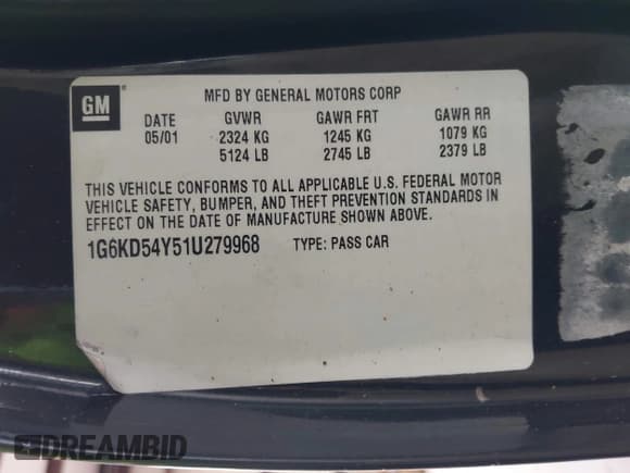 ✅ 2001 Cadillac DeVille • VIN: 1G6KD54Y51U279968 • Лот: 42202847. Опубликован ранее на IAAI с пробегом 173 066 миль. Бесплатный доступ к архиву аукционных продаж из США и подробный отчёт об истории автомобиля на DreamBid. Изображение 9.