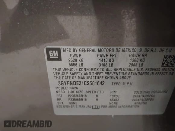 ✅ 2012 Cadillac SRX Luxury Collection • VIN: 3GYFNDE31CS601642 • Lot: 42311812. Wystawiony na IAAI z przebiegiem 83 068 mil. Bezpłatny archiwum sprzedaży aukcyjnych z USA i szczegółowy raport historii pojazdu na DreamBid. Zdjęcie 9.