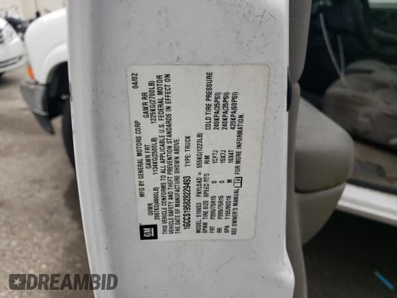 ✅ 2002 Chevrolet S-10 Fleet • VIN: 1GCCS195828229493 • Лот: 60671635. Опубликован ранее на Copart с пробегом 65 255 миль. Бесплатный доступ к архиву аукционных продаж из США и подробный отчёт об истории автомобиля на DreamBid. Изображение 12.