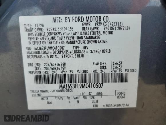 ✅ 2021 Ford EcoSport S • VIN: MAJ6S3FL9MC410507 • Лот: 80508665. Опубликован ранее на Copart с пробегом 84 984 миль. Бесплатный доступ к архиву аукционных продаж из США и подробный отчёт об истории автомобиля на DreamBid. Изображение 13.