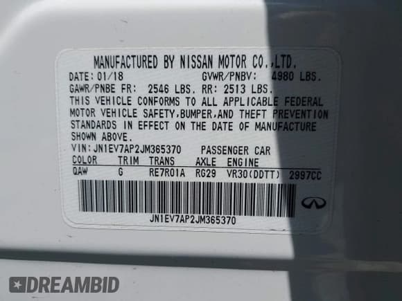 ✅ 2018 Infiniti Q50 Sport • VIN: JN1EV7AP2JM365370 • Лот: 42157933. Опубликован ранее на IAAI с пробегом 61 054 миль. Бесплатный доступ к архиву аукционных продаж из США и подробный отчёт об истории автомобиля на DreamBid. Изображение 9.