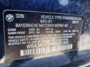 ✅ 2015 BMW 3 Series 328i • VIN: WBA3A5G5XFNS81905 • Lot: 90290885. Listed on Copart with 122,696 mi. Free auction sales archive from the USA and detailed vehicle history report at DreamBid. Image 12.