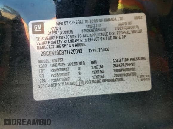 ✅ 2007 Chevrolet Silverado 1500 1LT • VIN: 2GCEK19C971720043 • Лот: 89506715. Опубликован ранее на Copart с пробегом 147 166 миль. Бесплатный доступ к архиву аукционных продаж из США и подробный отчёт об истории автомобиля на DreamBid. Изображение 12.