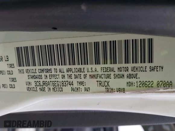 ✅ 2014 Ram 1500 Express • VIN: 3C6JR6AT6EG183744 • Лот: 40942120. Опубликован ранее на IAAI с пробегом 105 564 миль. Бесплатный доступ к архиву аукционных продаж из США и подробный отчёт об истории автомобиля на DreamBid. Изображение 9.