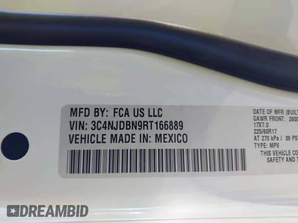 2024 Jeep Compass Latitude z VIN 3C4NJDBN9RT166889, wystawiony jako IAAI lot #43446908 z przebiegiem 27 760 mil mil oraz . Historia ofert i sprzedaży dostępna na DreamBid. Obrazek 9.