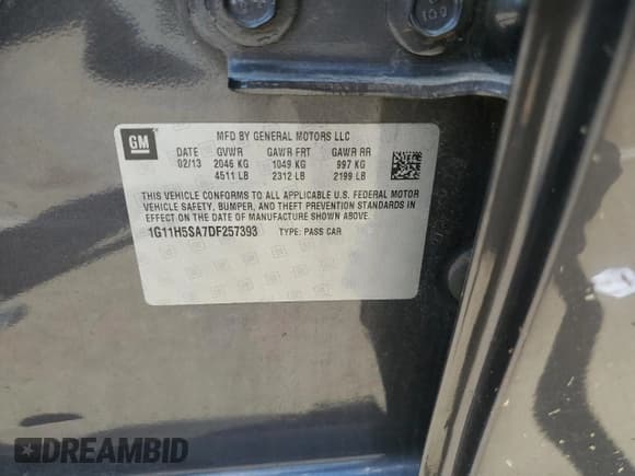 ✅ 2013 Chevrolet Malibu LTZ • VIN: 1G11H5SA7DF257393 • Лот: 64133125. Опубликован ранее на Copart с пробегом 153 509 миль. Бесплатный доступ к архиву аукционных продаж из США и подробный отчёт об истории автомобиля на DreamBid. Изображение 13.