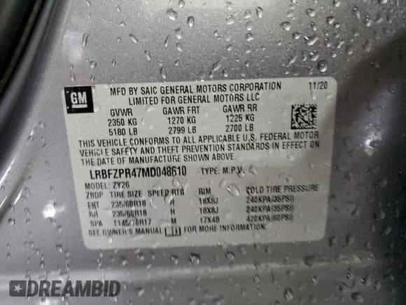 ✅ 2021 Buick Envision Essence • VIN: LRBFZPR47MD048610 • Lot: 67775375. Listed on Copart with 48,404 mi. Free auction sales archive from the USA and detailed vehicle history report at DreamBid. Image 13.