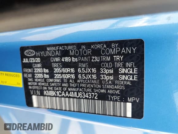 ✅ 2021 Hyundai Kona SE • VIN: KM8K1CAA4MU634372 • Лот: 67078005. Опубликован ранее на Copart с пробегом 47 454 миль. Бесплатный доступ к архиву аукционных продаж из США и подробный отчёт об истории автомобиля на DreamBid. Изображение 13.