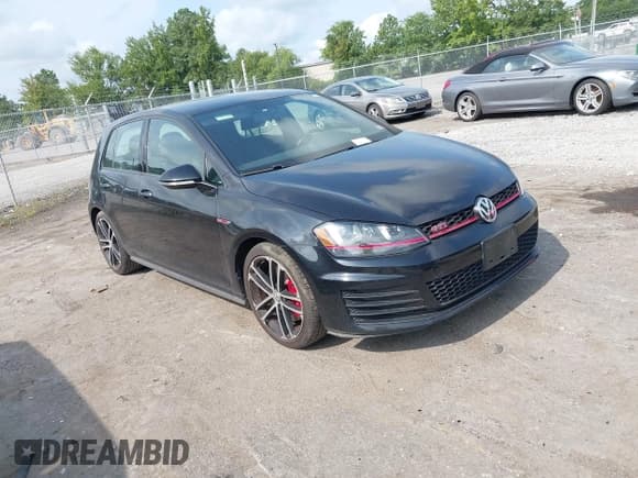 ✅ 2017 Volkswagen Golf GTI S • VIN: 3VW547AU5HM050239 • Lot: 42954621. Listed on IAAI with 58,238 mi. Free auction sales archive from the USA and detailed vehicle history report at DreamBid. Image 1.