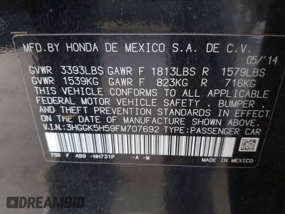 ✅ 2015 Honda Fit LX • VIN: 3HGGK5H59FM707692 • Lot: 43821318. Wystawiony na IAAI z przebiegiem 95 393 mil. Bezpłatny archiwum sprzedaży aukcyjnych z USA i szczegółowy raport historii pojazdu na DreamBid. Zdjęcie 9.