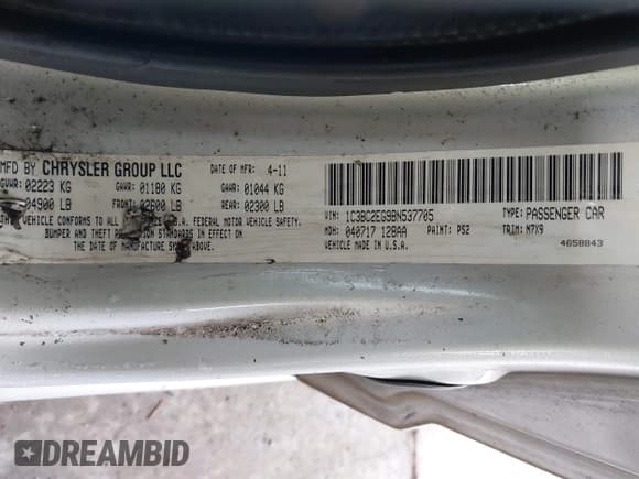 ✅ 2011 Chrysler 200 Touring • VIN: 1C3BC2EG9BN537705 • Lot: 43634491. Wystawiony na IAAI z przebiegiem 134 476 mil. Bezpłatny archiwum sprzedaży aukcyjnych z USA i szczegółowy raport historii pojazdu na DreamBid. Zdjęcie 9.