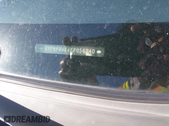 ✅ 2014 Toyota Corolla LE Eco • VIN: 5YFBPRHE4EP056240 • Lot: 43713546. Listed on IAAI with 188,666 mi. Free auction sales archive from the USA and detailed vehicle history report at DreamBid. Image 9.