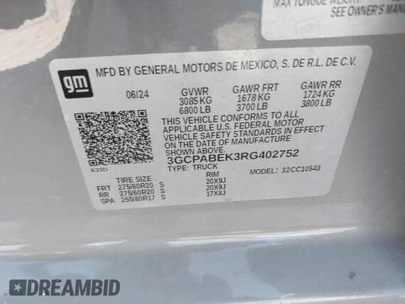 ✅ 2024 Chevrolet Silverado 1500 Custom • VIN: 3GCPABEK3RG402752 • Лот: 43476872. Опубликован ранее на IAAI с пробегом 9 127 миль. Бесплатный доступ к архиву аукционных продаж из США и подробный отчёт об истории автомобиля на DreamBid. Изображение 9.