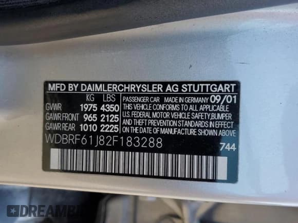 ✅ 2002 Mercedes-Benz C 230/260/280/320 • VIN: WDBRF61J82F183288 • Lot: 80257455. Wystawiony na Copart z przebiegiem 189 543 mil. Bezpłatny archiwum sprzedaży aukcyjnych z USA i szczegółowy raport historii pojazdu na DreamBid. Zdjęcie 12.