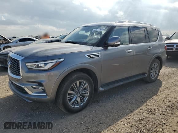 ✅ 2021 Infiniti QX80 Luxe • VIN: JN8AZ2AF3M9718690 • Лот: 43811315. Опубликован ранее на Copart с пробегом 89 414 миль. Бесплатный доступ к архиву аукционных продаж из США и подробный отчёт об истории автомобиля на DreamBid. Изображение 1.