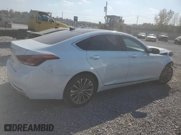 2015 Hyundai Genesis 3.8L z VIN KMHGN4JE0FU032851, wystawiony jako Copart lot #77387784 z przebiegiem Nie podano mil oraz Szkoda całkowita • Salvage title. Historia ofert i sprzedaży dostępna na DreamBid. Obrazek 3.