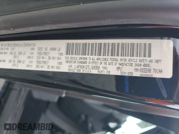 ✅ 2007 Jeep Wrangler X • VIN: 1J4FA24127L169350 • Lot: 67050545. Listed on Copart with 183,610 mi. Free auction sales archive from the USA and detailed vehicle history report at DreamBid. Image 12.