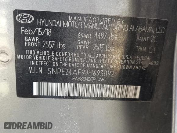 ✅ 2018 Hyundai Sonata SE • VIN: 5NPE24AF9JH693892 • Lot: 91411875. Wystawiony na Copart z przebiegiem 137 232 mil. Bezpłatny archiwum sprzedaży aukcyjnych z USA i szczegółowy raport historii pojazdu na DreamBid. Zdjęcie 12.