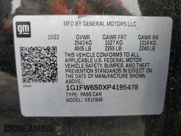 ✅ 2023 Chevrolet Bolt EV 1LT • VIN: 1G1FW6S0XP4195478 • Lot: 55980875. Wystawiony na Copart z przebiegiem 33 206 mil. Bezpłatny archiwum sprzedaży aukcyjnych z USA i szczegółowy raport historii pojazdu na DreamBid. Zdjęcie 12.