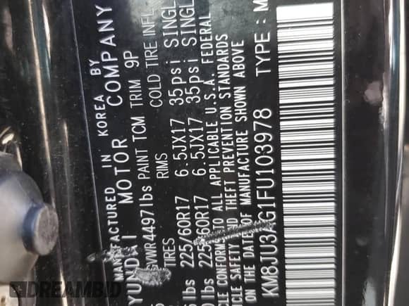 2015 Hyundai Tucson SE with VIN KM8JU3AG1FU103978, listed as a Copart auction lot 51158383 with 122,084 mi miles and . Bid and sale history available at DreamBid. Image 12.