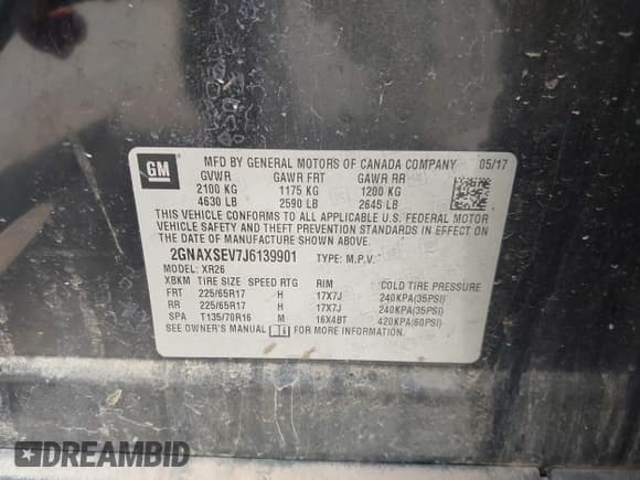 ✅ 2018 Chevrolet Equinox LT • VIN: 2GNAXSEV7J6139901 • Лот: 43248335. Опубликован ранее на IAAI с пробегом 134 784 миль. Бесплатный доступ к архиву аукционных продаж из США и подробный отчёт об истории автомобиля на DreamBid. Изображение 9.