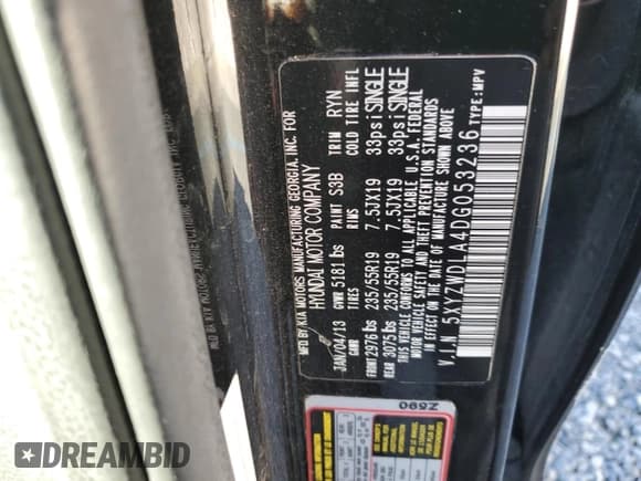 ✅ 2013 Hyundai Santa Fe Sport • VIN: 5XYZWDLA4DG053236 • Лот: 82776985. Опубликован ранее на Copart с пробегом 227 784 миль. Бесплатный доступ к архиву аукционных продаж из США и подробный отчёт об истории автомобиля на DreamBid. Изображение 13.