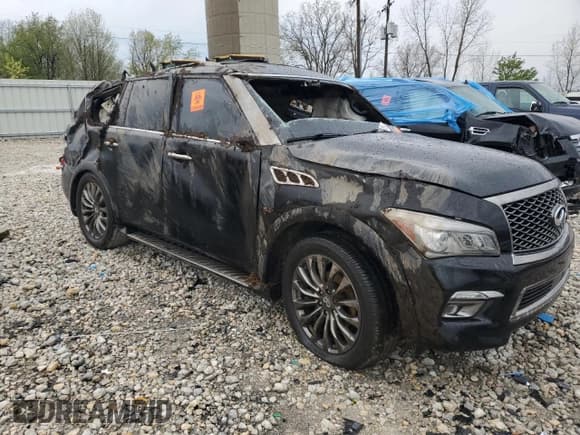 ✅ 2016 Infiniti QX80 Limited • VIN: JN8AZ2NE4G9121697 • Лот: 55135405. Опубликован ранее на Copart с пробегом 103 000 миль. Бесплатный доступ к архиву аукционных продаж из США и подробный отчёт об истории автомобиля на DreamBid. Изображение 4.