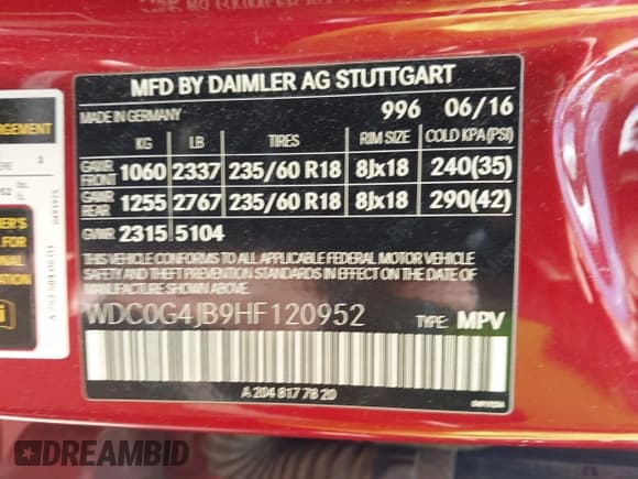 ✅ 2017 Mercedes-Benz GLC 300 • VIN: WDC0G4JB9HF120952 • Lot: 43397181. Listed on IAAI with 177,273 mi. Free auction sales archive from the USA and detailed vehicle history report at DreamBid. Image 9.