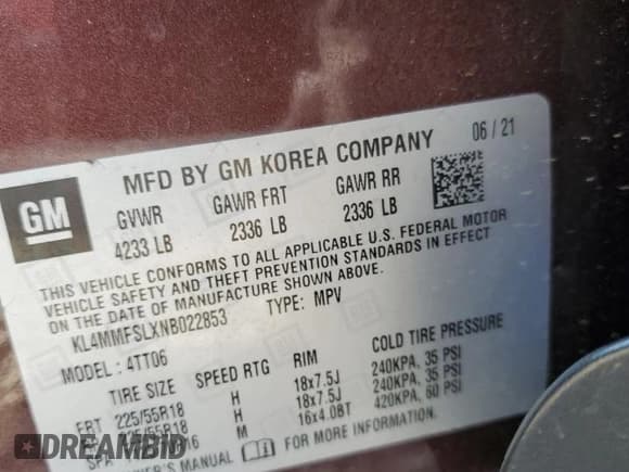 ✅ 2022 Buick Encore GX Essence • VIN: KL4MMFSLXNB022853 • Лот: 71502365. Опубликован ранее на Copart с пробегом 133 482 миль. Бесплатный доступ к архиву аукционных продаж из США и подробный отчёт об истории автомобиля на DreamBid. Изображение 13.