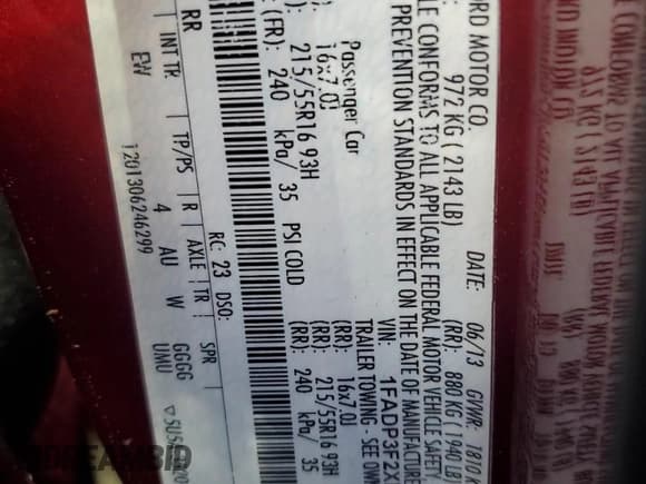 ✅ 2013 Ford Focus SE • VIN: 1FADP3F2XDL379185 • Лот: 81557015. Опубликован ранее на Copart с пробегом Не указан. Бесплатный доступ к архиву аукционных продаж из США и подробный отчёт об истории автомобиля на DreamBid. Изображение 12.