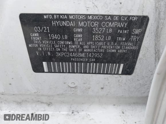 ✅ 2021 Hyundai Accent SE • VIN: 3KPC24A68ME142952 • Лот: 41222345. Опубликован ранее на IAAI с пробегом 87 619 миль. Бесплатный доступ к архиву аукционных продаж из США и подробный отчёт об истории автомобиля на DreamBid. Изображение 9.