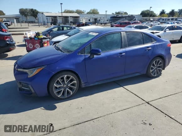 ✅ 2020 Toyota Corolla SE • VIN: 5YFM4RCEXLP040789 • Lot: 87062785. Listed on Copart with 58,446 mi. Free auction sales archive from the USA and detailed vehicle history report at DreamBid. Image 1.