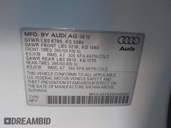 ✅ 2013 Audi Q7 Premium Plus • VIN: WA1LGAFE0DD005287 • Lot: 43192497. Listed on IAAI with 203,590 mi. Free auction sales archive from the USA and detailed vehicle history report at DreamBid. Image 9.