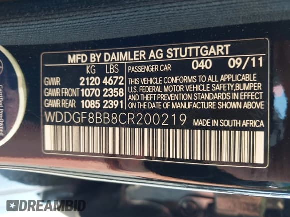 ✅ 2012 Mercedes-Benz C 300 Sport • VIN: WDDGF8BB8CR200219 • Lot: 42919703. Wystawiony na IAAI z przebiegiem 149 141 mil. Bezpłatny archiwum sprzedaży aukcyjnych z USA i szczegółowy raport historii pojazdu na DreamBid. Zdjęcie 9.